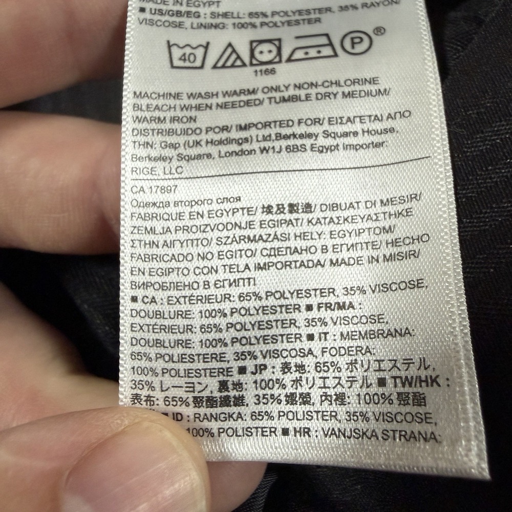 Banana Republic Non-Iron Tailored Fit Dress Pants Men's 36x34 Gray Flat Front - Picture 7 of 13